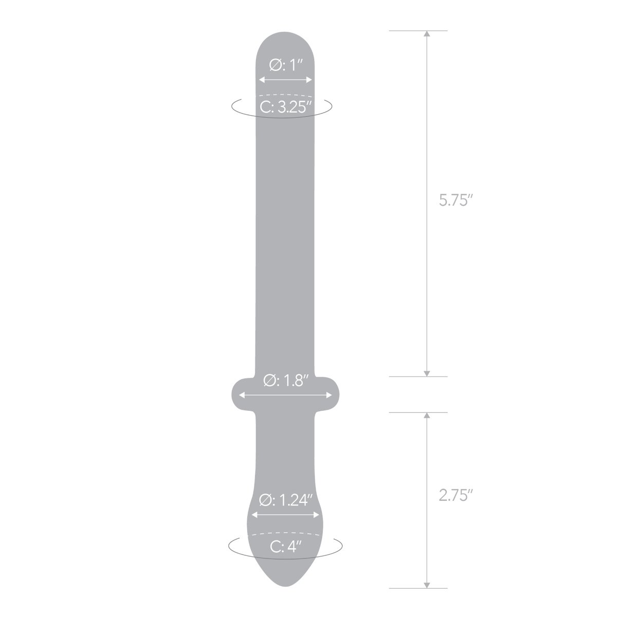 Glas Classic Smooth Dual-Ended Glass Dildo 9.25 Inch