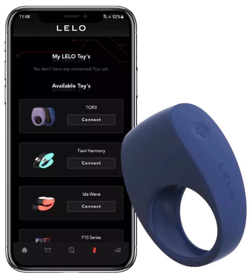 LELO Tor 3 Rechargeable App Controlled Vibrating Cock Ring Blue