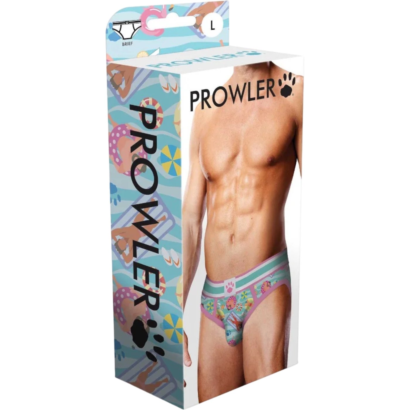 Prowler Swimming Print Brief Green Pink