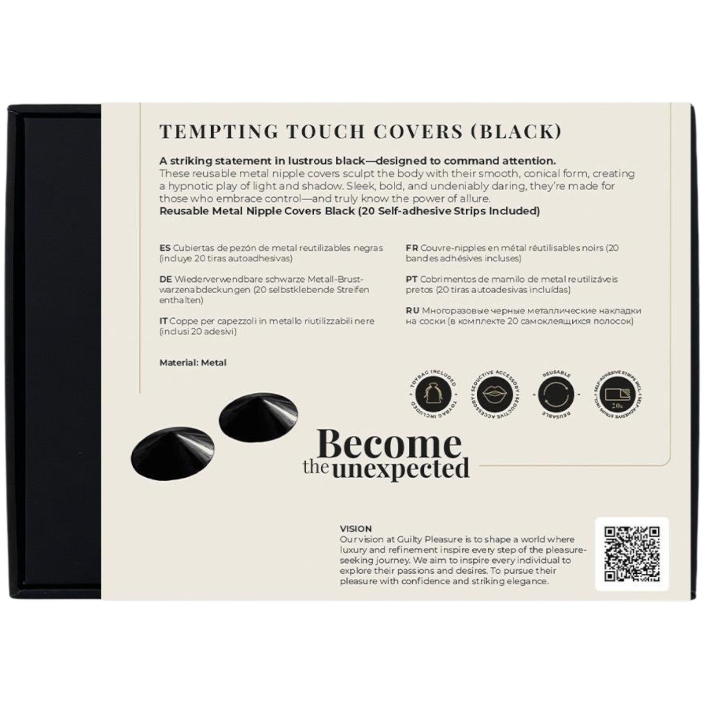 Guilty Pleasure Accents Tempting Touch Nipple Covers Pasties Black