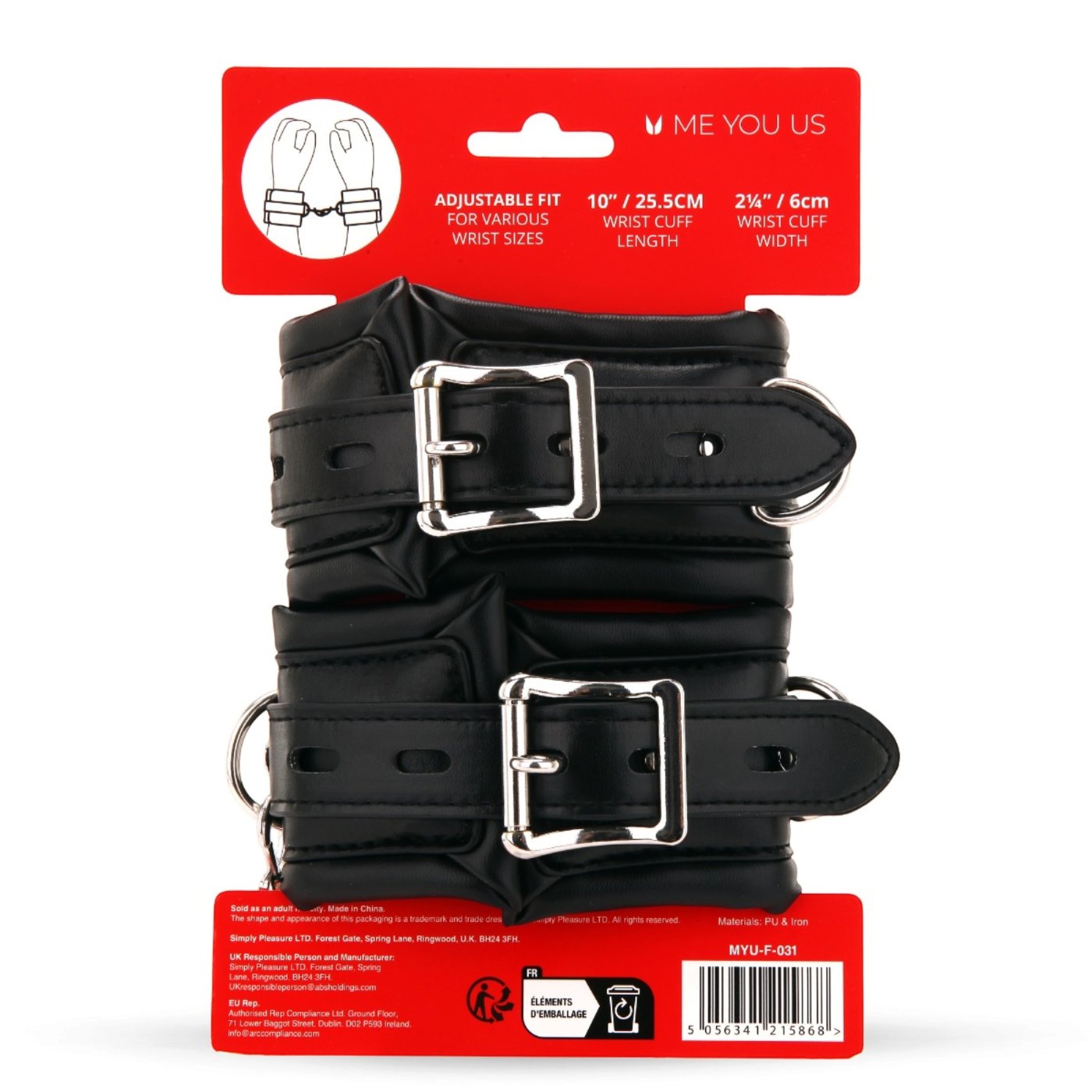 Me You Us Padded Bondage Wrist Cuffs