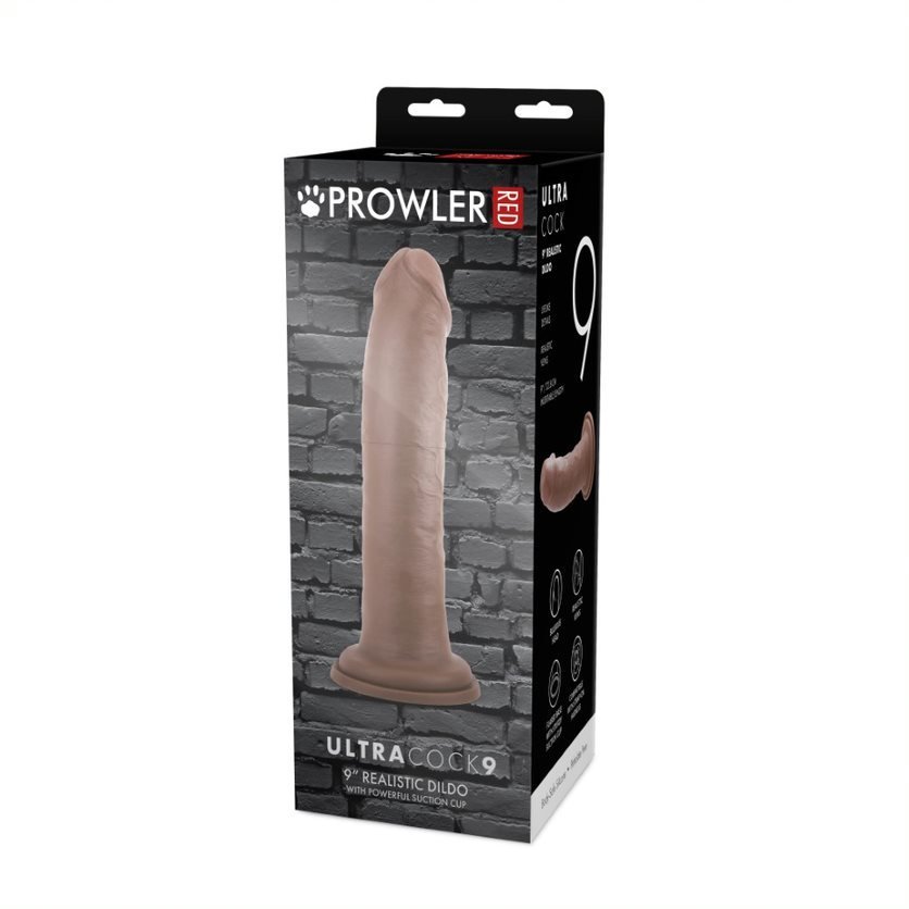 Prowler RED Ultra Cock Lifelike Suction Cup 9 Inch Dildo - Caramel