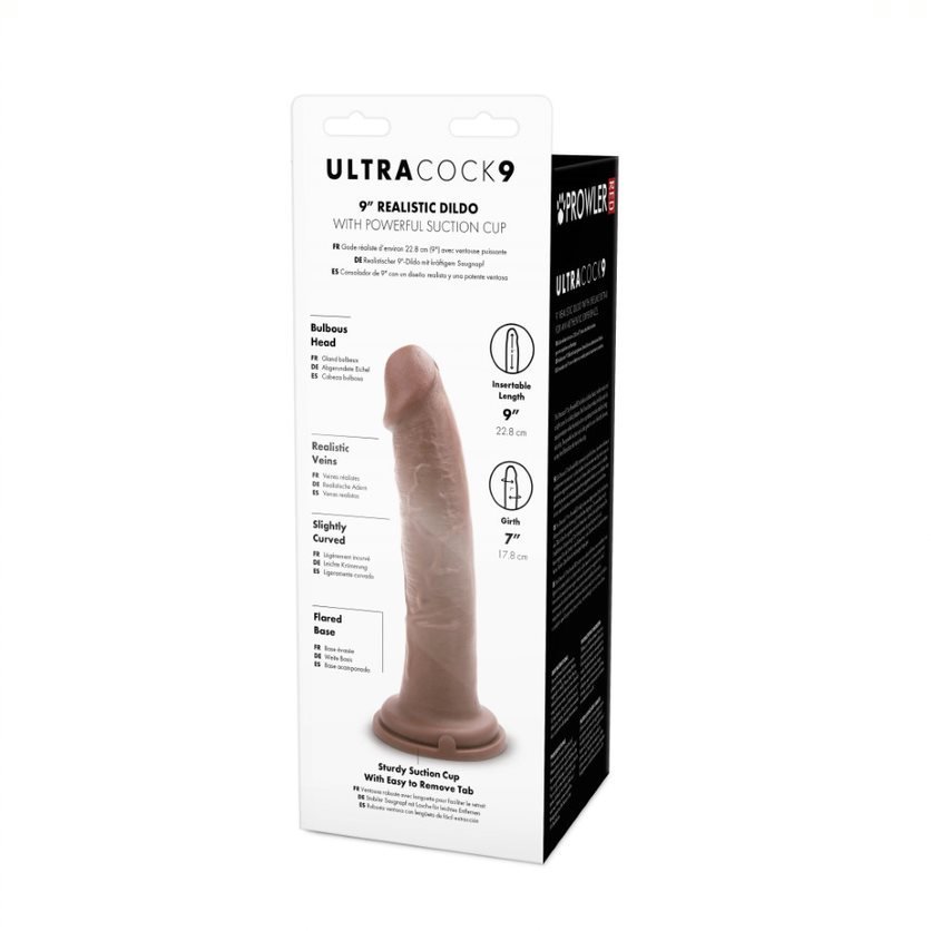 Prowler RED Ultra Cock Lifelike Suction Cup 9 Inch Dildo - Caramel
