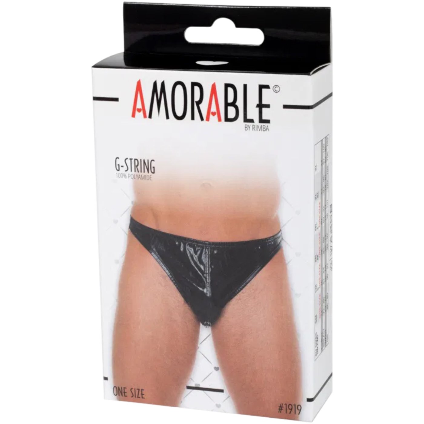 Rimba Men’s Patent-Look G-String Thong Black