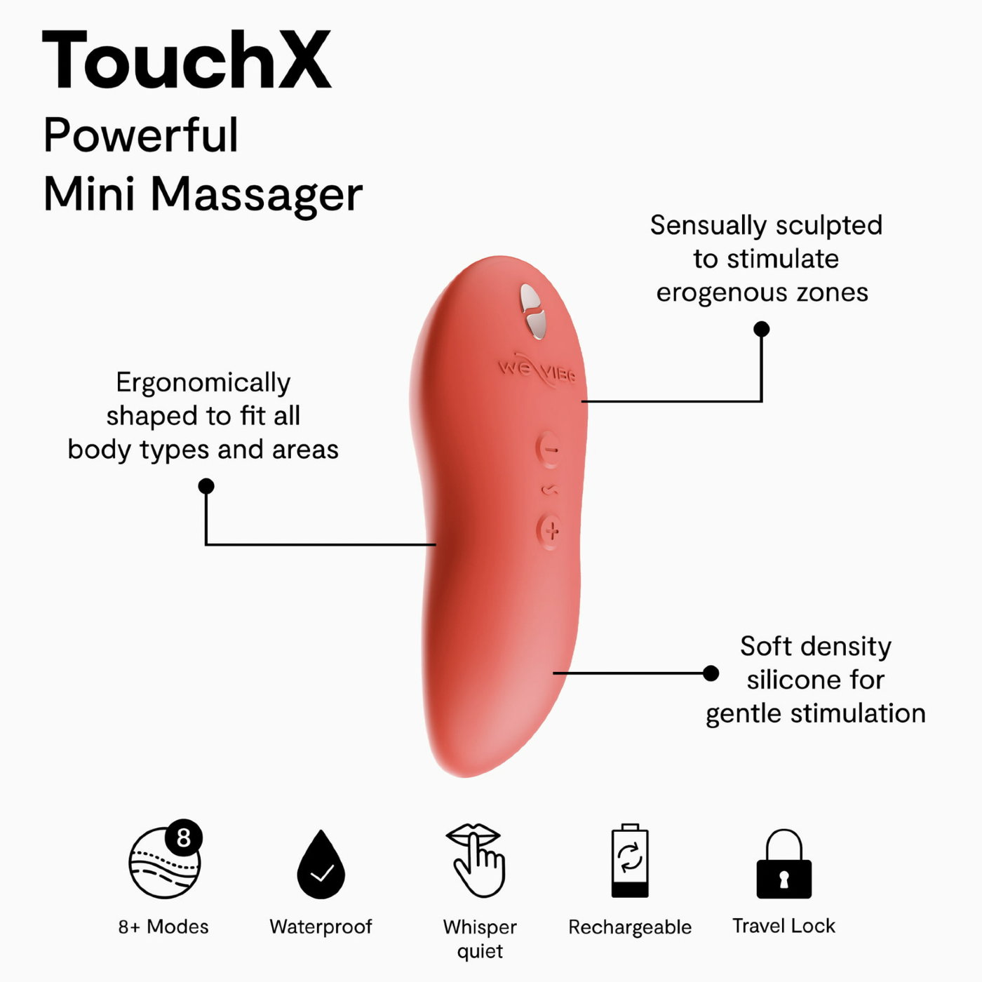 We-Vibe Touch X Rechargeable Multi Functional Massager Mini Vibrator