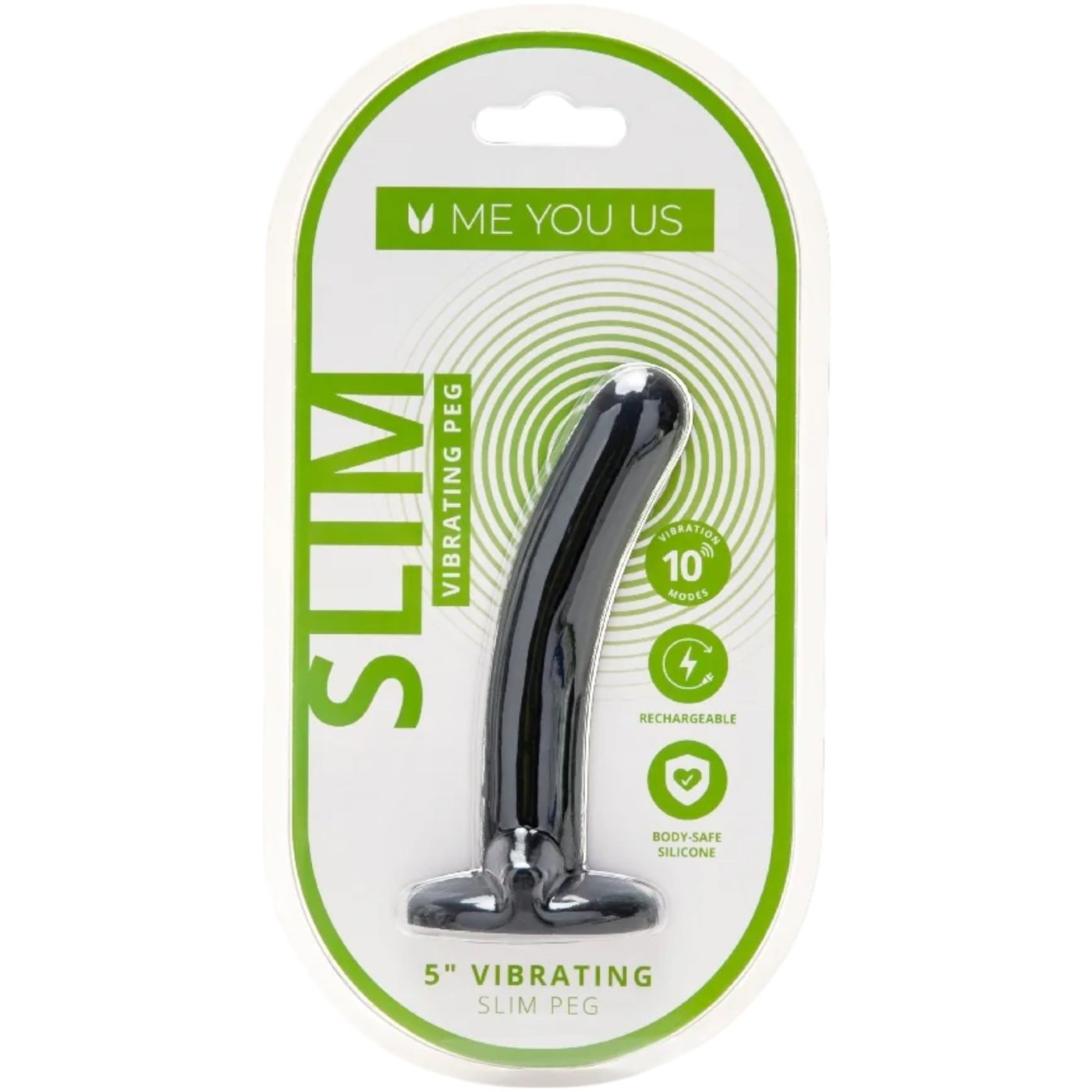 Me You Us Slim Rechargeable Vibrating Dildo 5 Inch