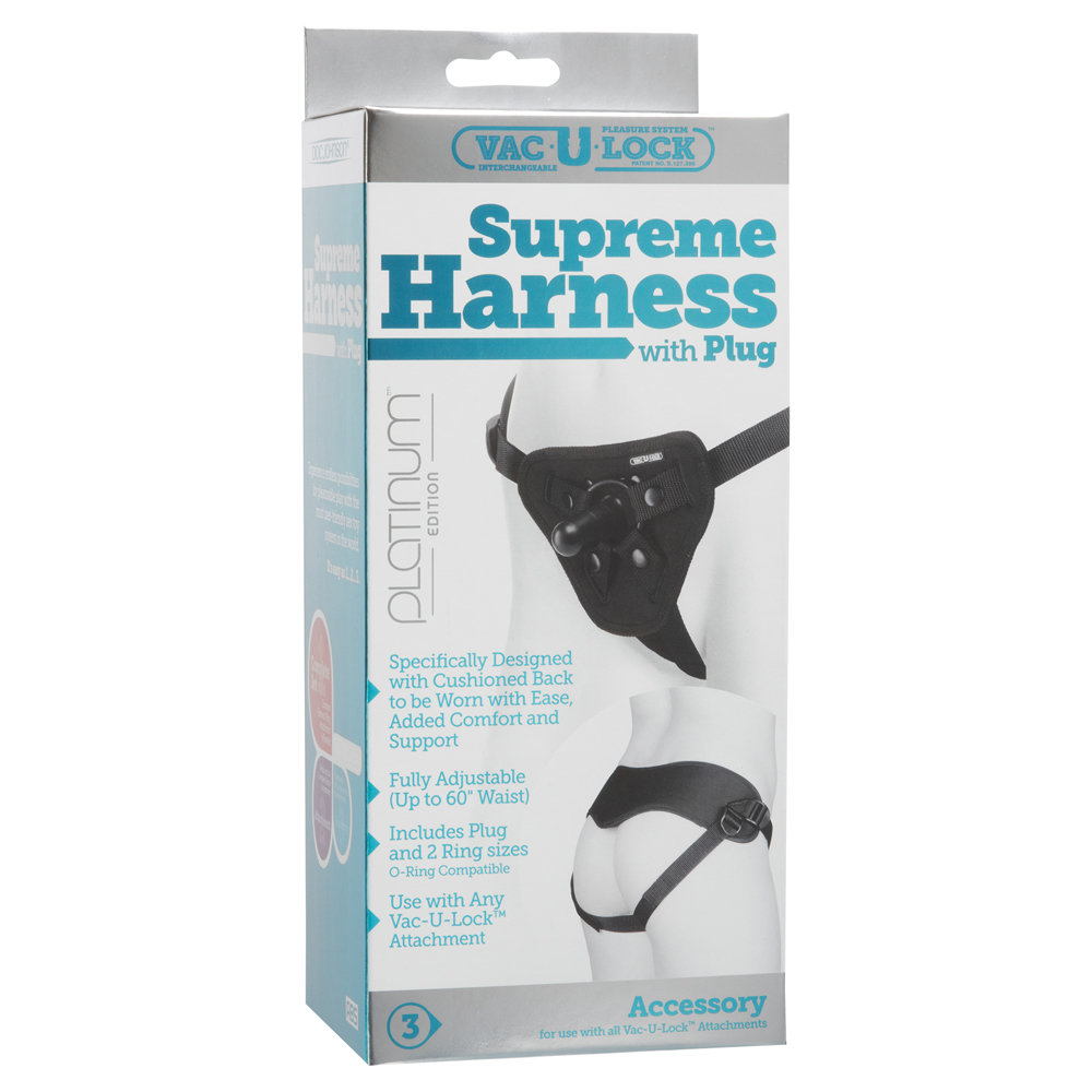 Vac-U-Lock Platinum Supreme Harness With Plug Black
