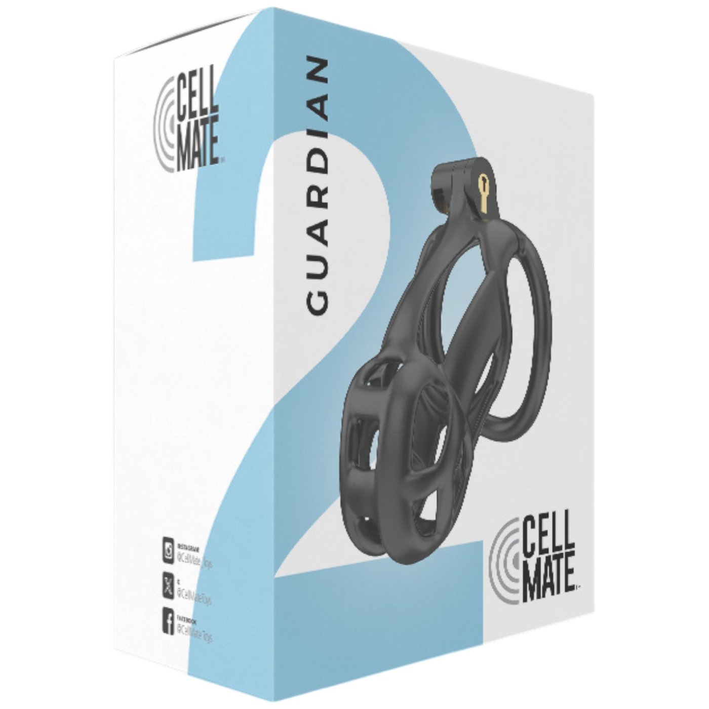 Cellmate Guardian Male Chastity Cage Black Size 2