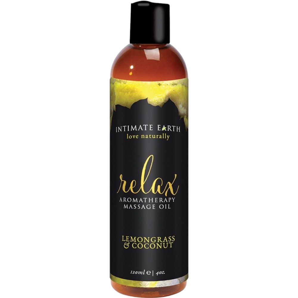 Intimate Earth Relax Aromatherapy Massage Oil Lemongrass &amp, Coconut 120ml