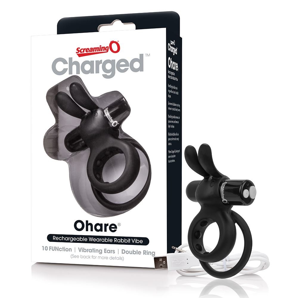 Screaming O Ohare Rechargeable Vibrating Cock Ring Black
