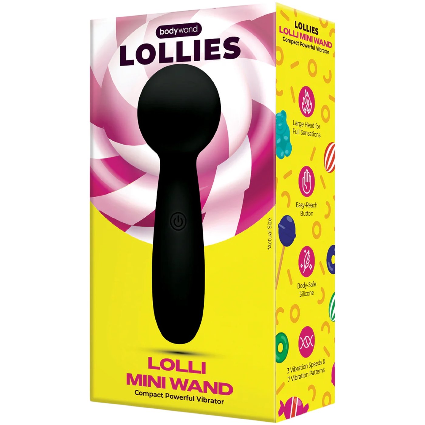 Bodywand Lollies Lolli Mini Massager Wand Black