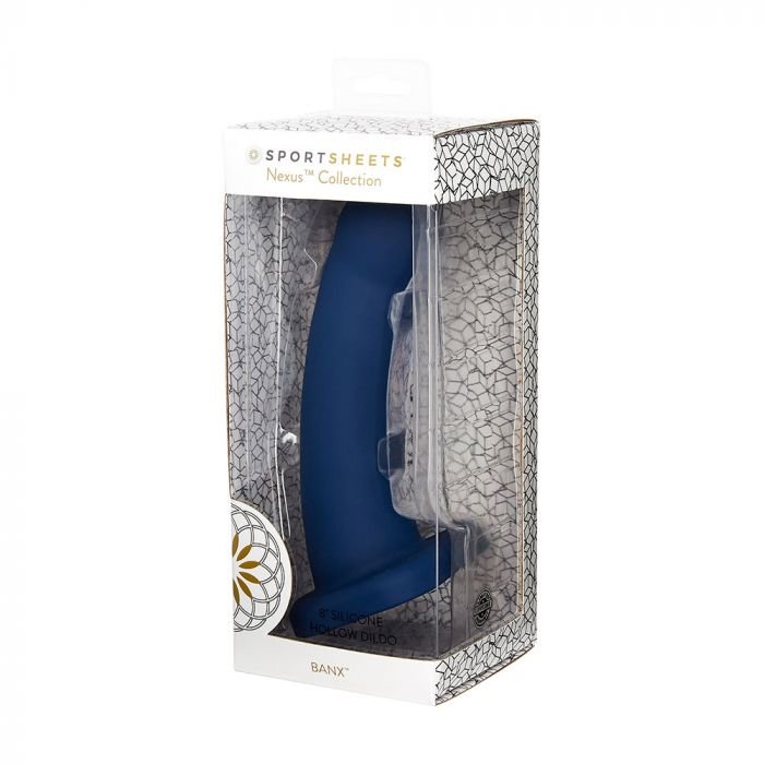 Sportsheets Banx Hollow Silicone Dildo Blue 8 Inch