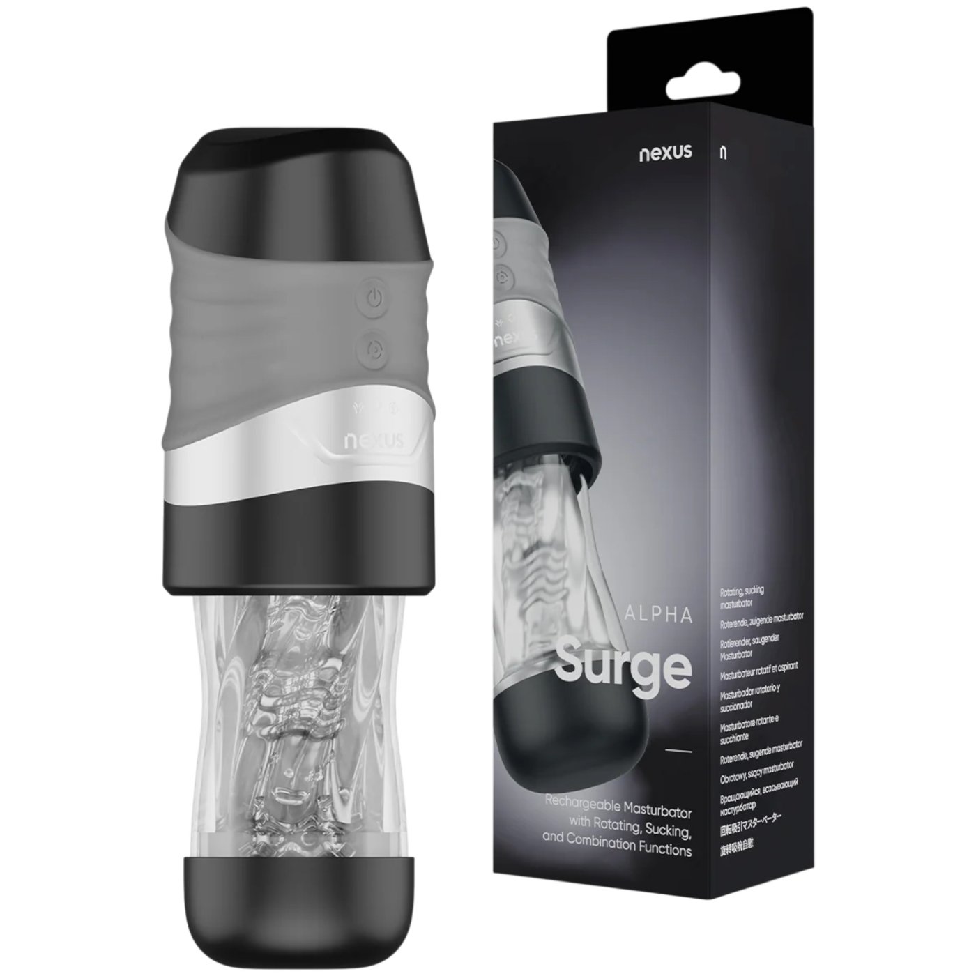 Nexus Alpha Surge Rechargeable Suction & Rotating Male Masturbator