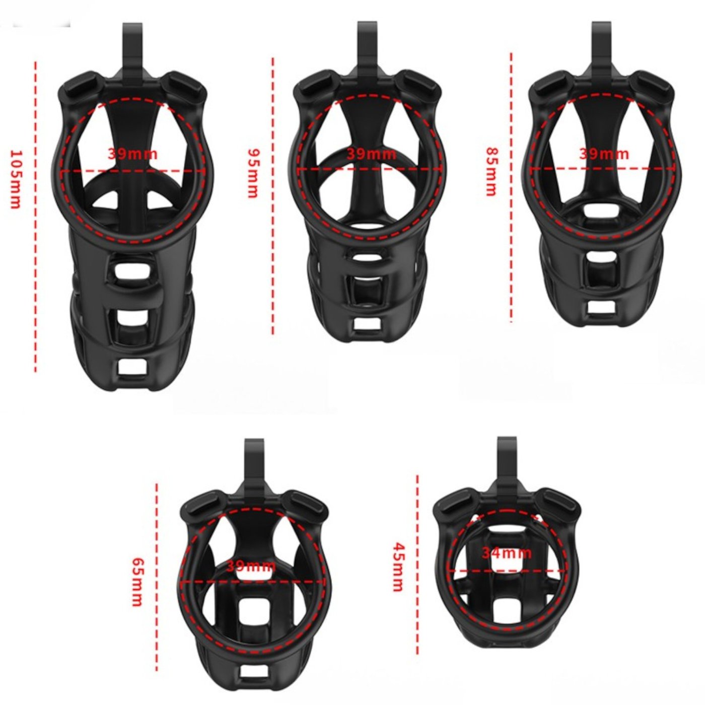 Cellmate Guardian Male Chastity Cage Black Size 3