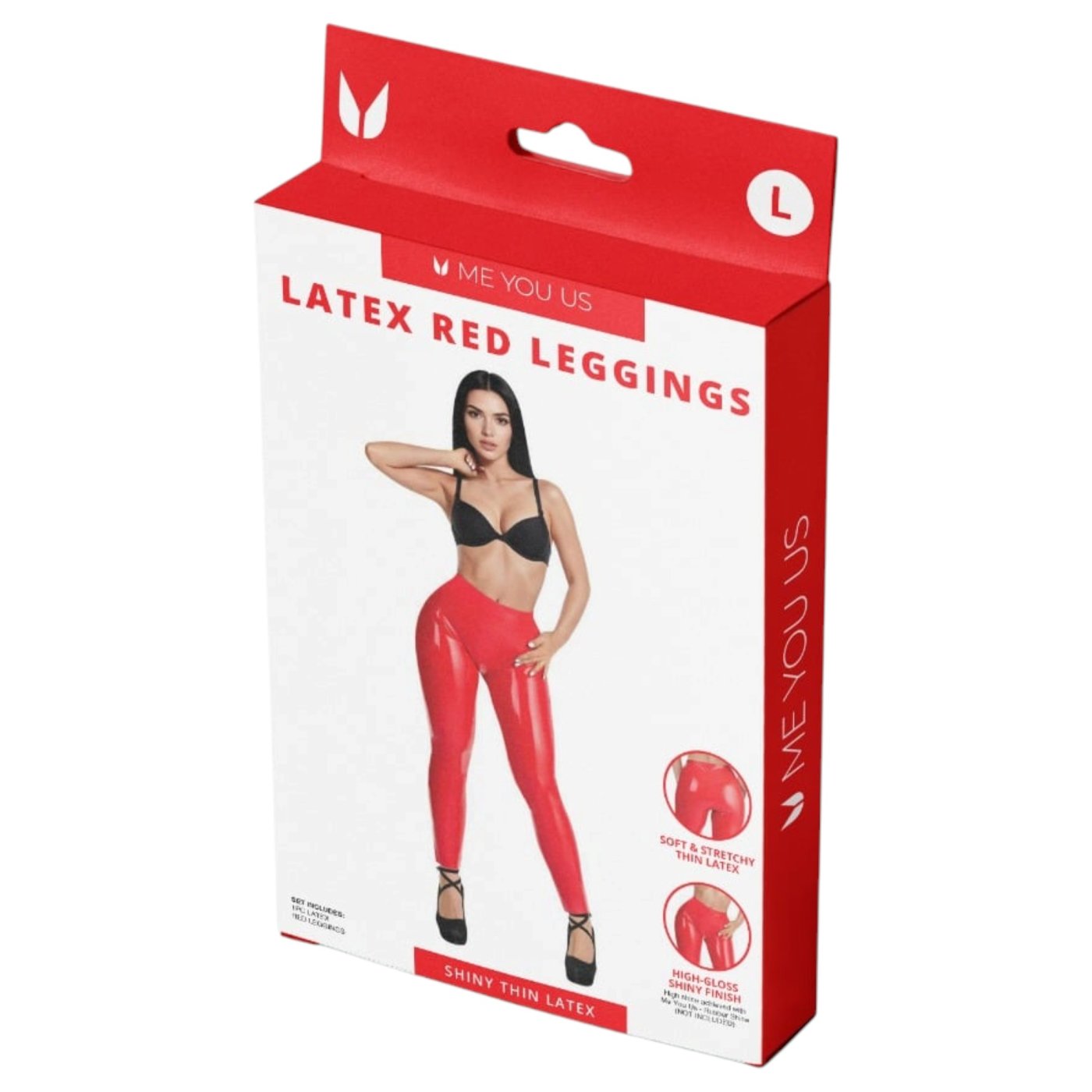 Me You Us Red Latex Leggings