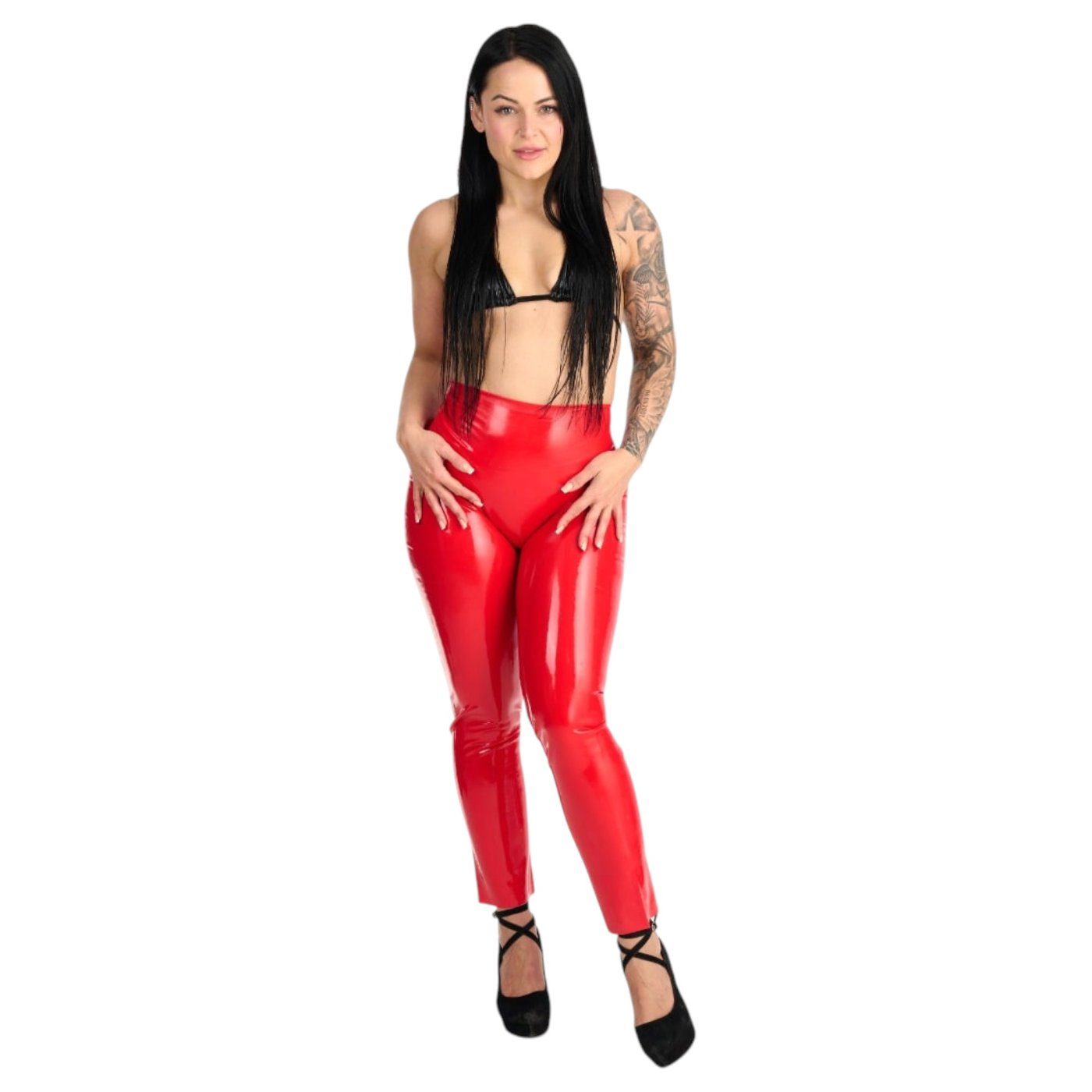 Me You Us Red Latex Leggings