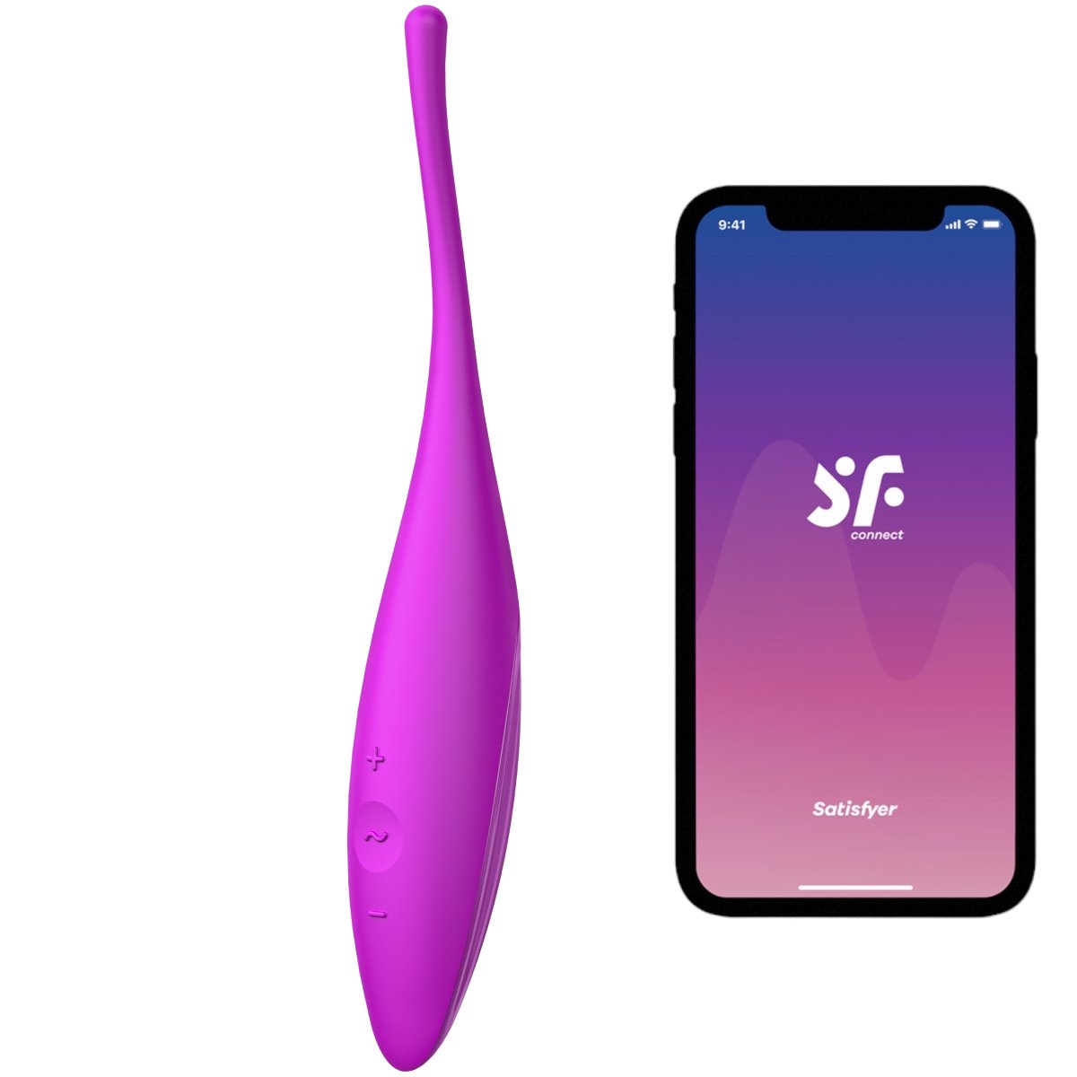 Satisfyer Twirling Joy App Controlled Rechargeable Tip Vibrator Fuchsia