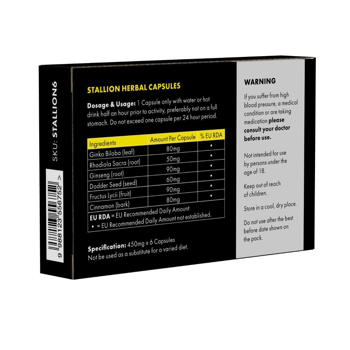 Stallion Herbal Supplement 6 pack