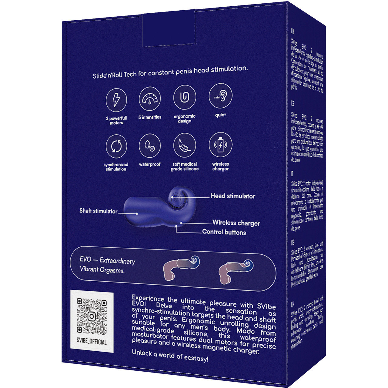 Snail Vibe Evo Vibrating Masturbator Navy
