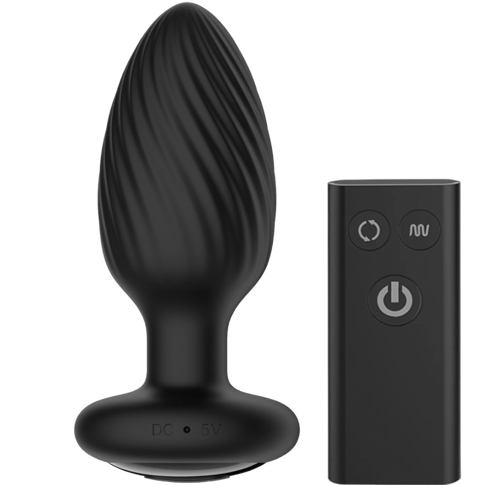 Nexus Men's Black Tornado Medium Remote Control Rechargeable Rotating Butt Plug - Image 5