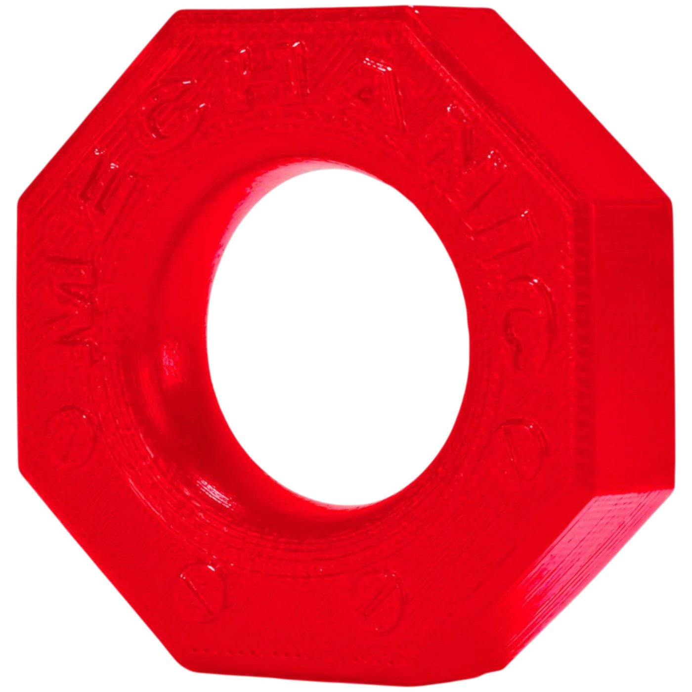 Prowler RED By Oxballs Mechanic Nut-Shaped Cock Ring Medical Grade Silicone Red