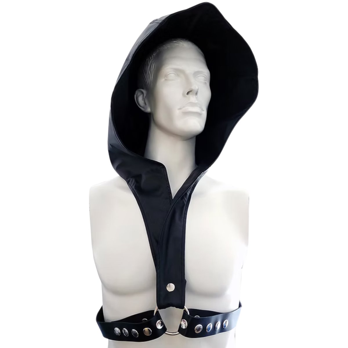 Rouge Leather Harness with Faux Leather Hoodie