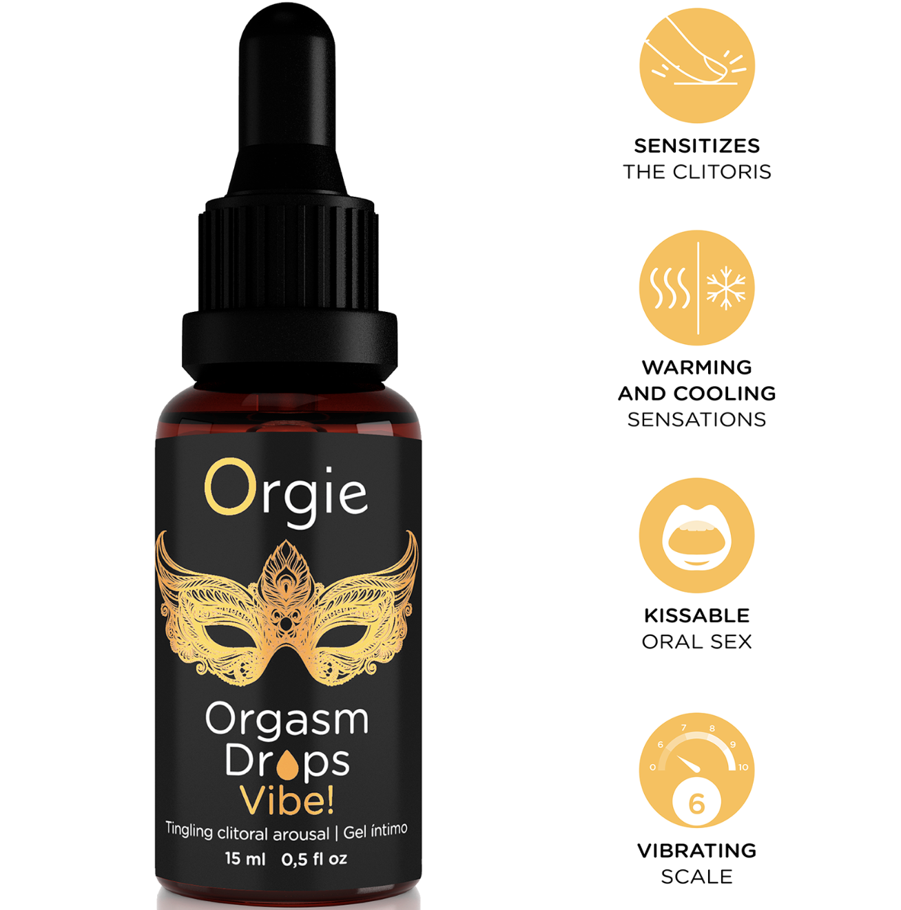 Orgie Orgasm Drops Vibe! Tingling Clitoral Arousal Gel 15ml