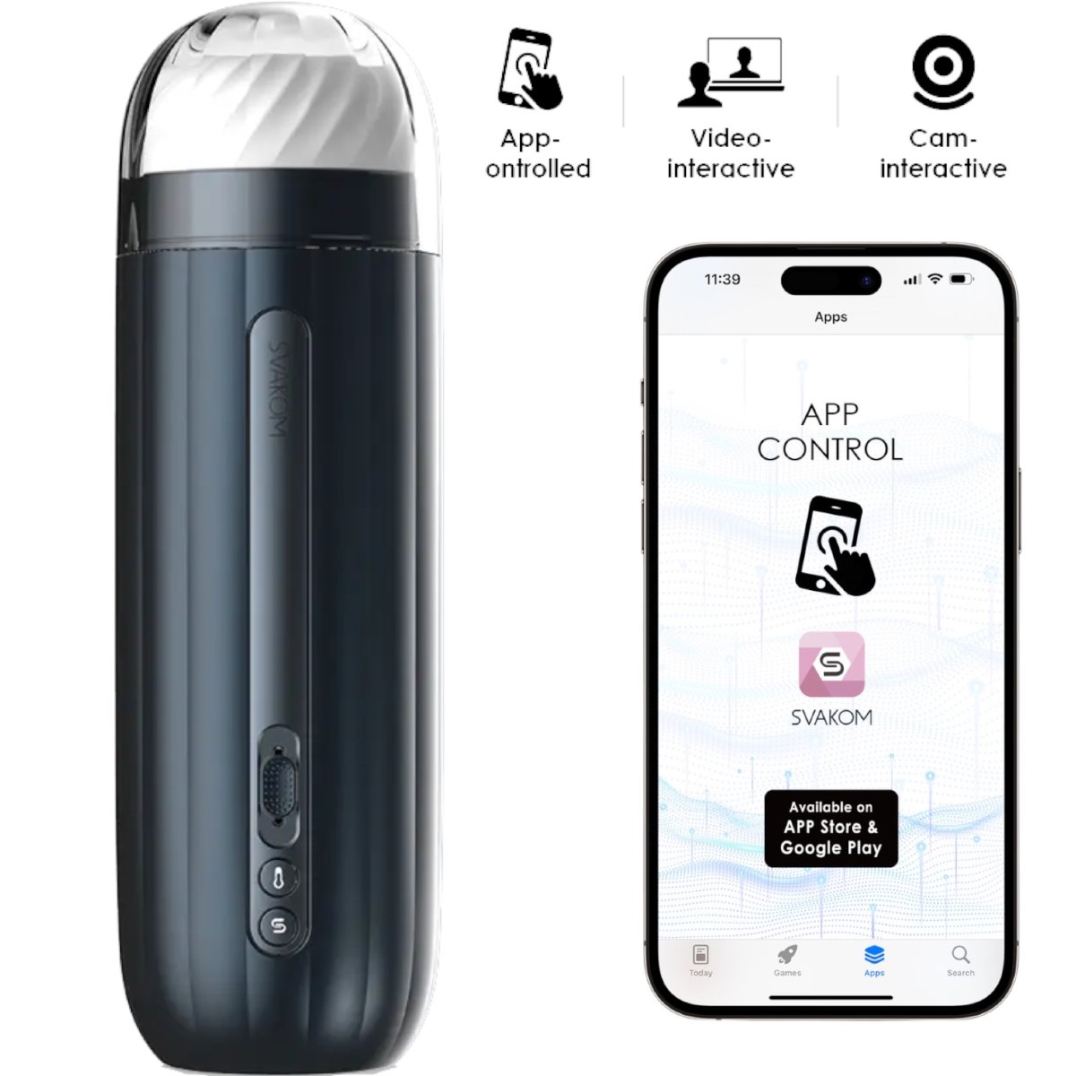 Svakom Hannes Neo App Controlled Throbbing and Warming Masturbator