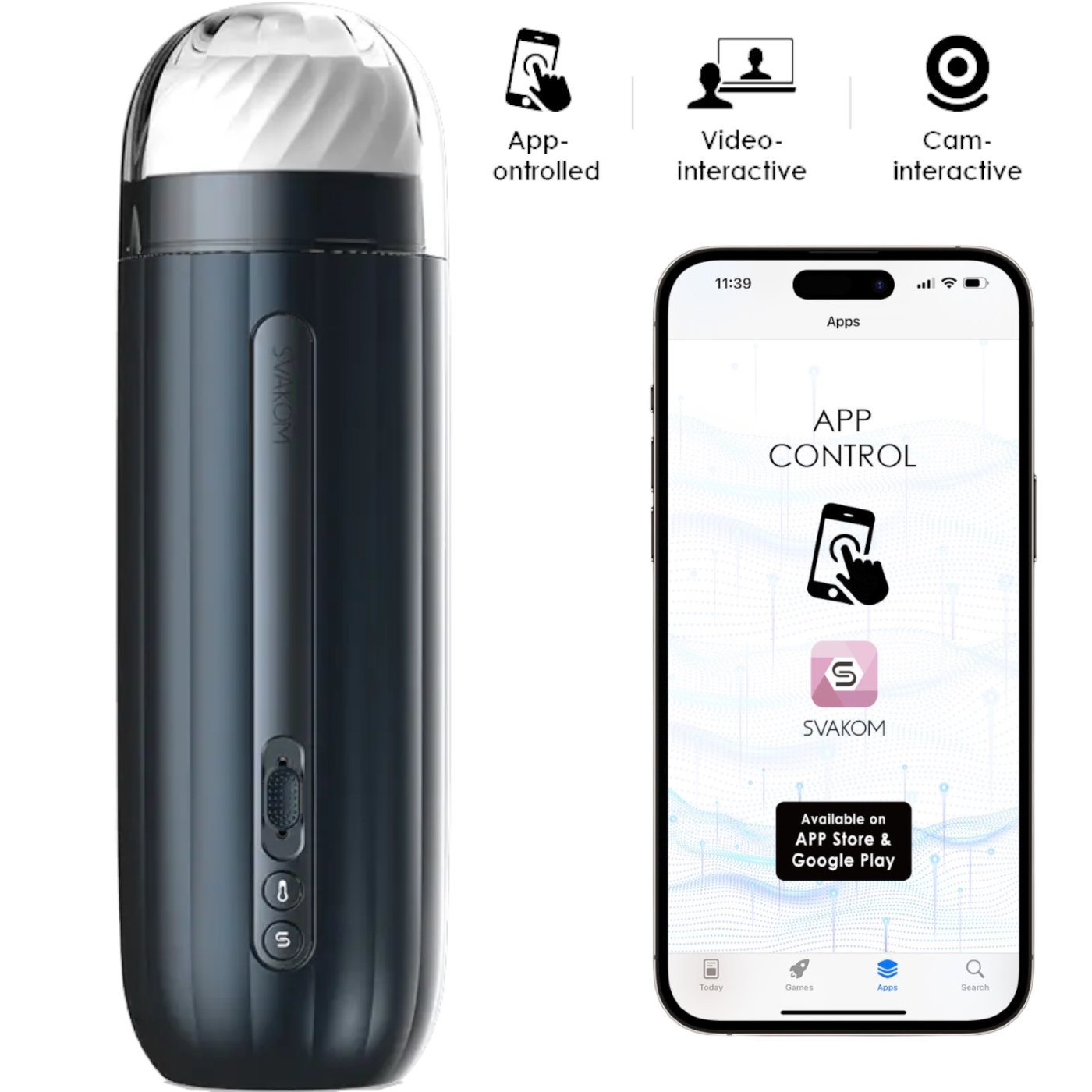 Svakom Hannes Neo App Controlled Throbbing and Warming Masturbator
