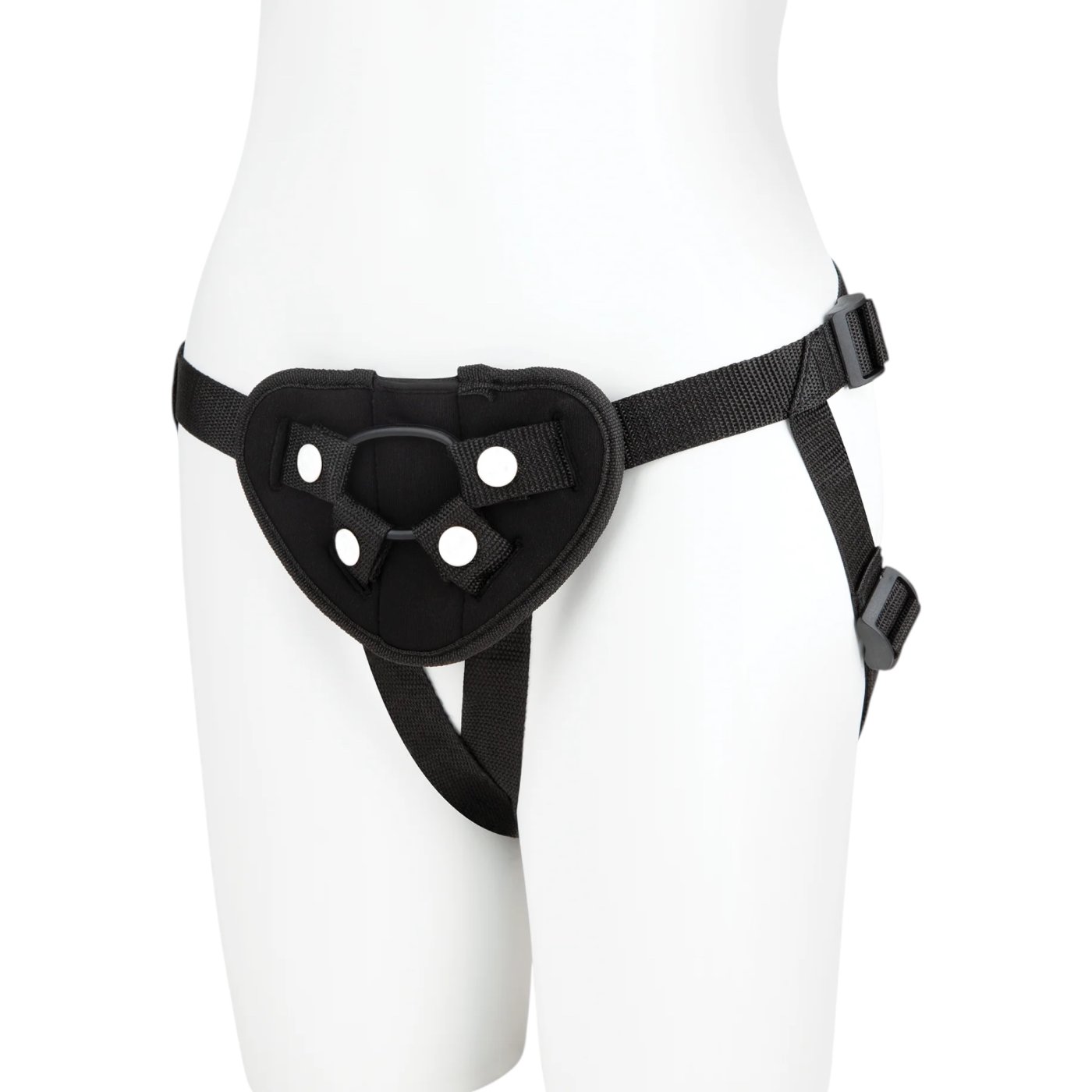 Lux Fetish Strap-On Harness with Blindfold Black