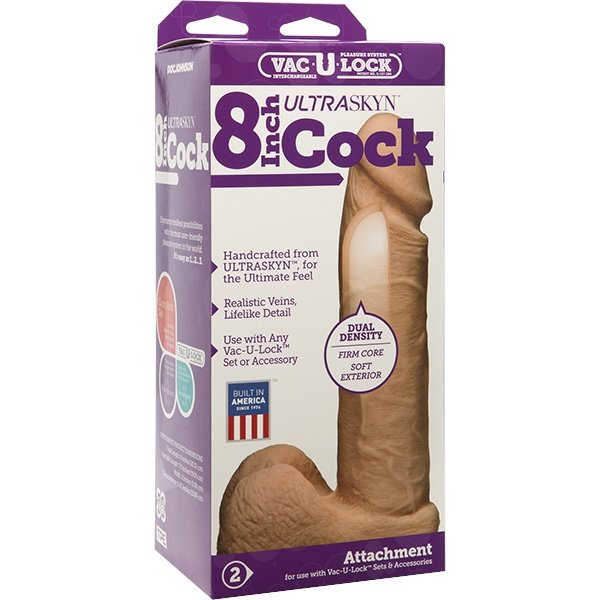 Vac-U-Lock Ultraskyn Realistic Cock and Balls 8 Inch