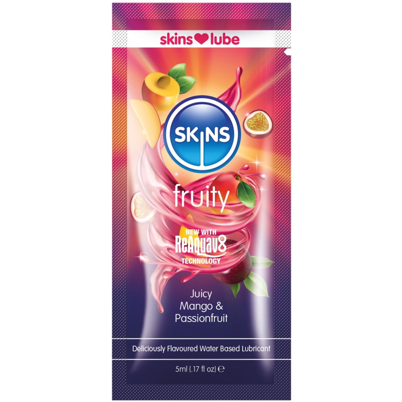 Skins Mango &amp; Passion Fruit Water Based Lubricant 5ml