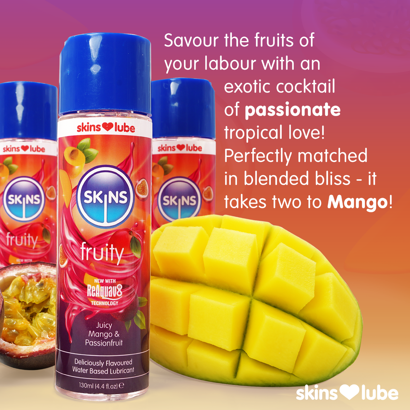 Skins Mango & Passion Fruit Water Based Lubricant 5ml