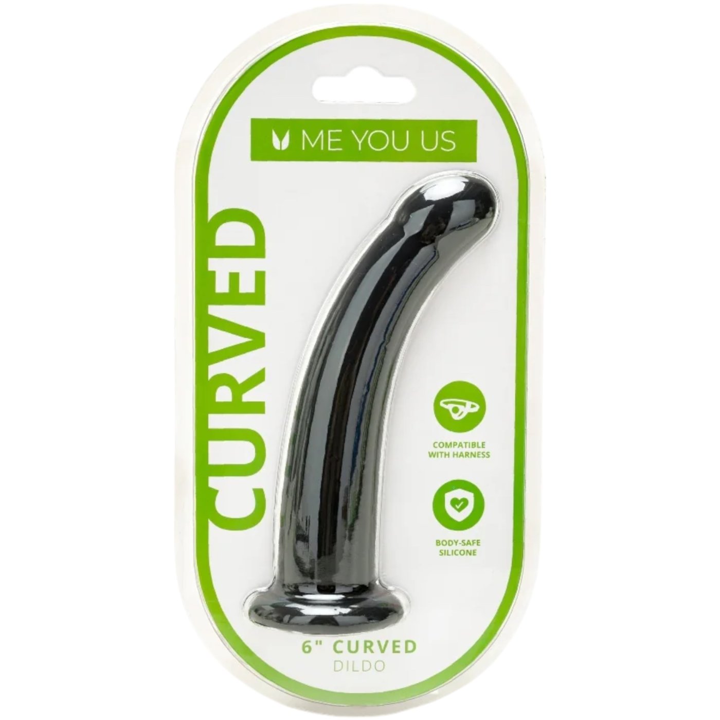 Me You Us Curved Dildo Black 6 Inch