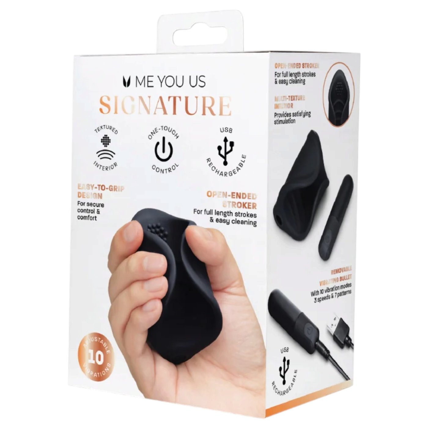Me You Us Signature Rechargeable Vibrating Male Masturbator