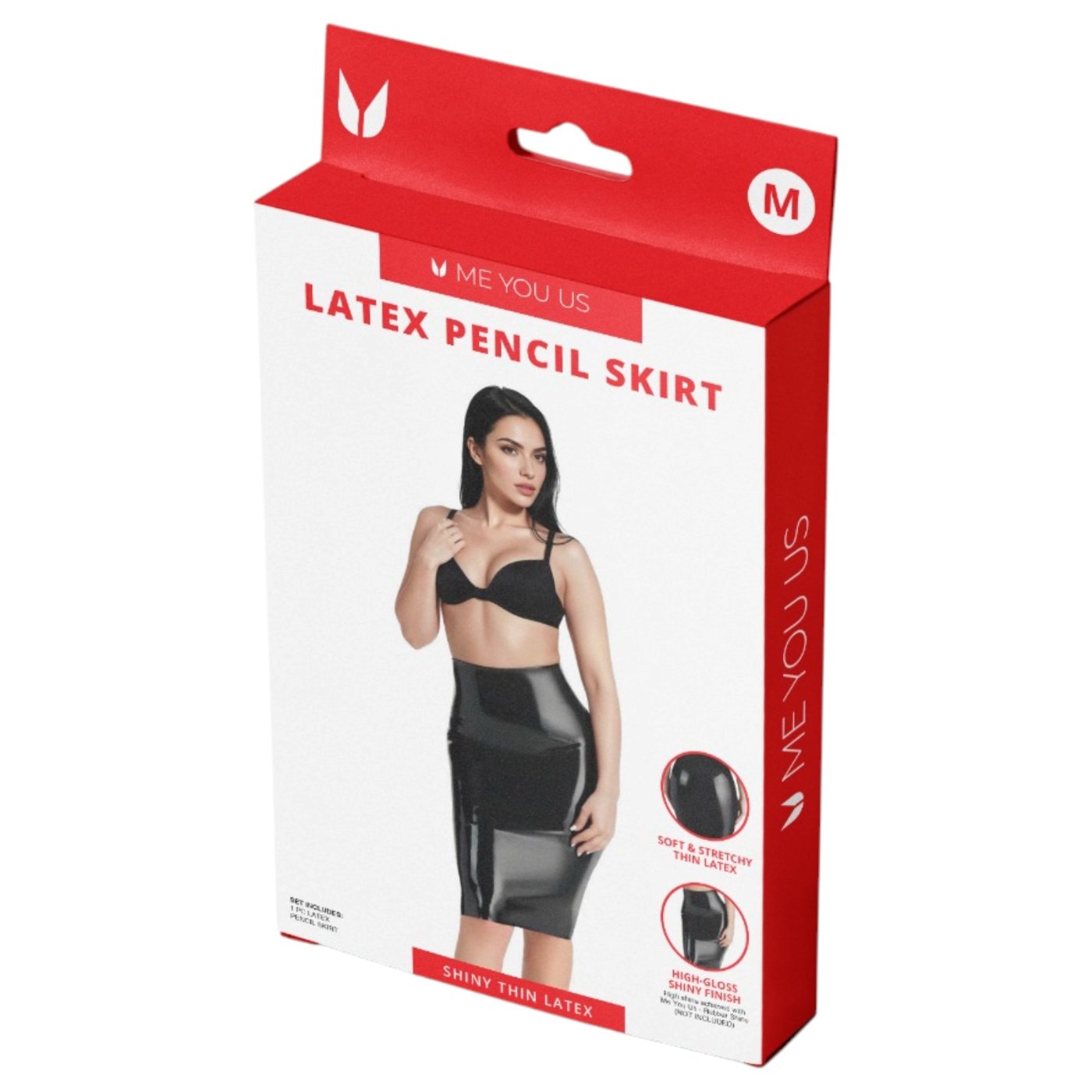 Me You Us Black Latex Pencil Skirt