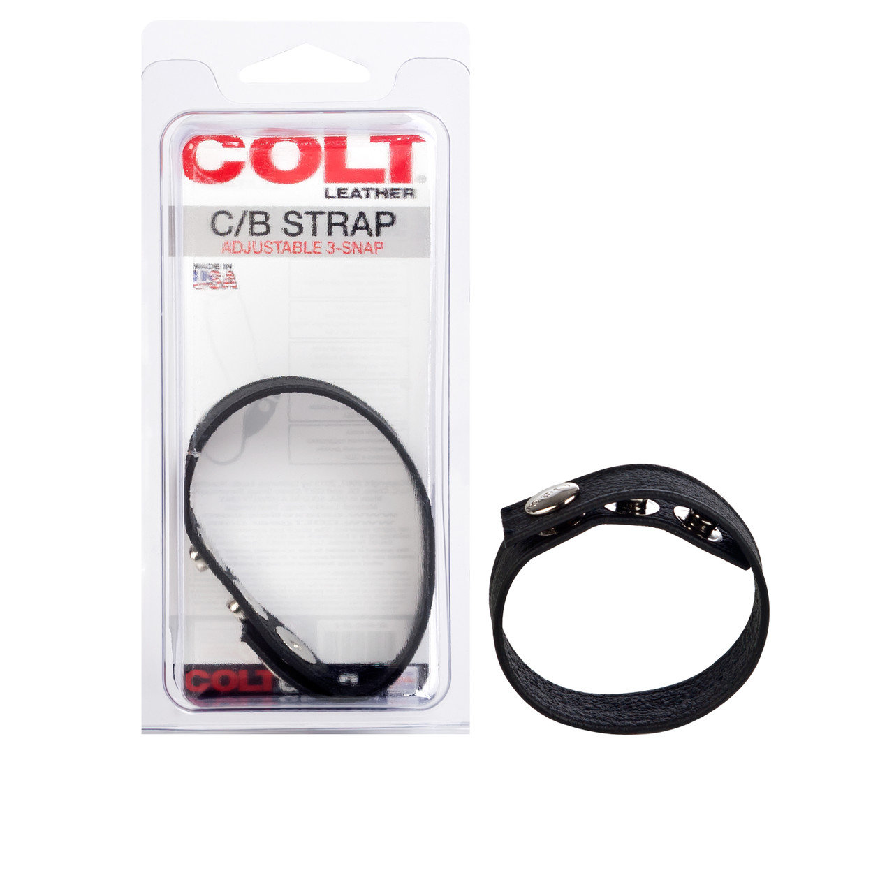 COLT Leather 3-Snap Adjustable Penis Strap