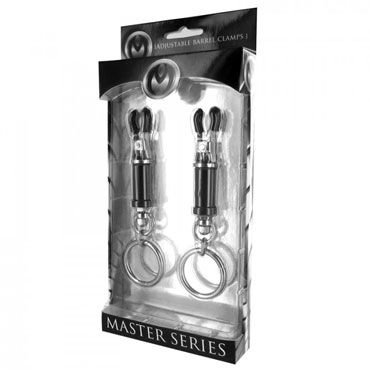 Master Series Bondage Ring Barrel Nipple Clamps