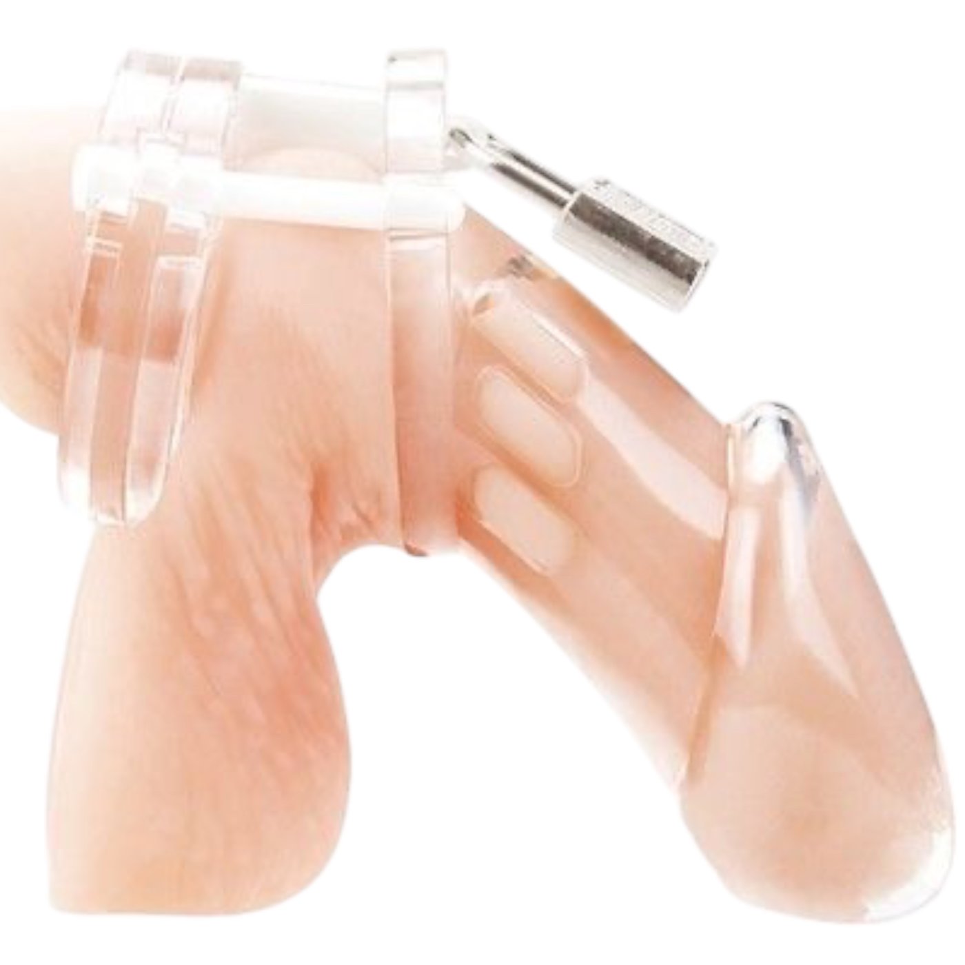 Blue Line Acrylic See-Thru Chastity Cage