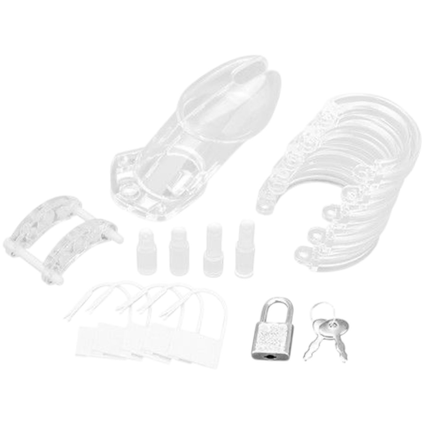 Blue Line Acrylic See-Thru Chastity Cage
