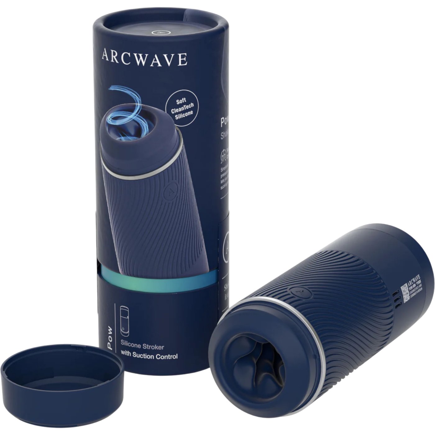 Arcwave Pow Silicone Dual-Entrance Suction Control Male Masturbator Blue