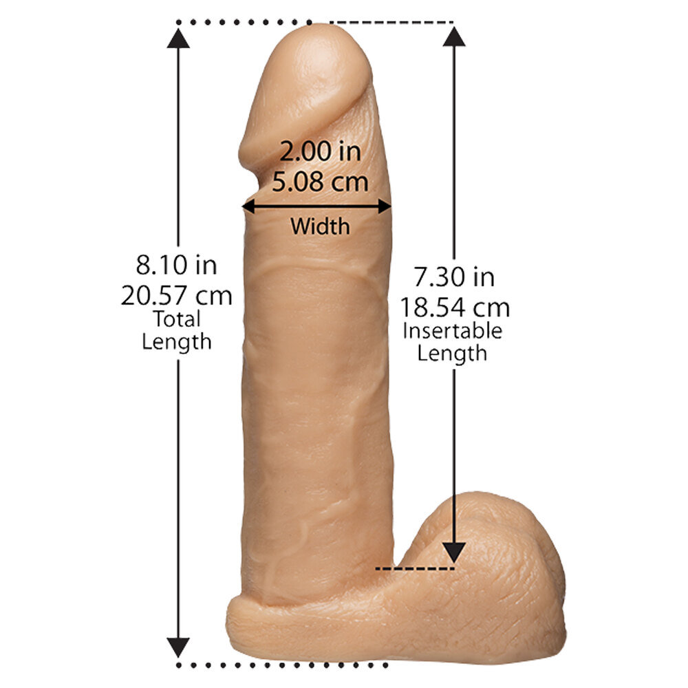 Vac-U-Lock Firmskyn Realistic Cock and Balls 8 Inch