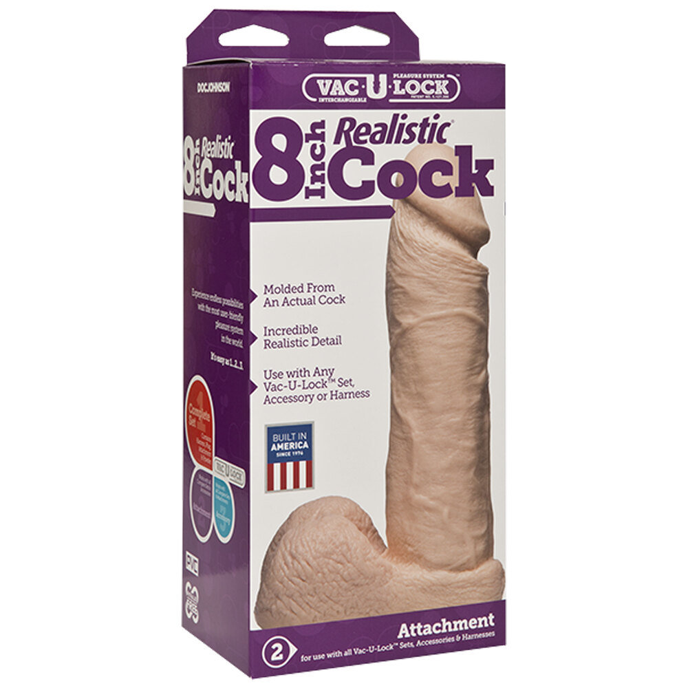 Vac-U-Lock Firmskyn Realistic Cock and Balls 8 Inch
