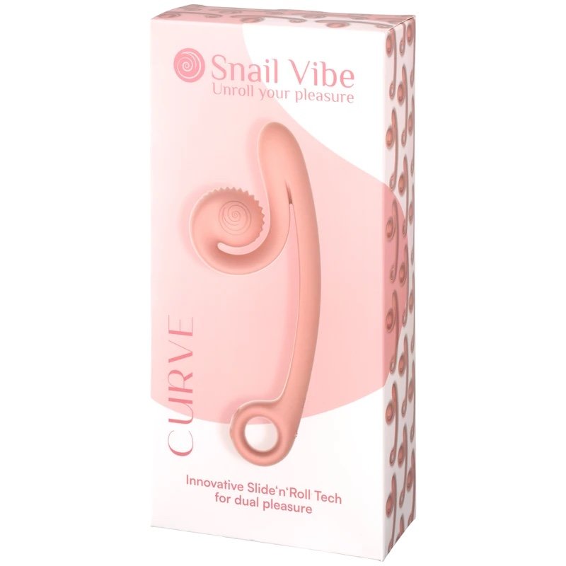 Snail Vibe Curve Rechargeable Powerful Dual Vibrator Peach
