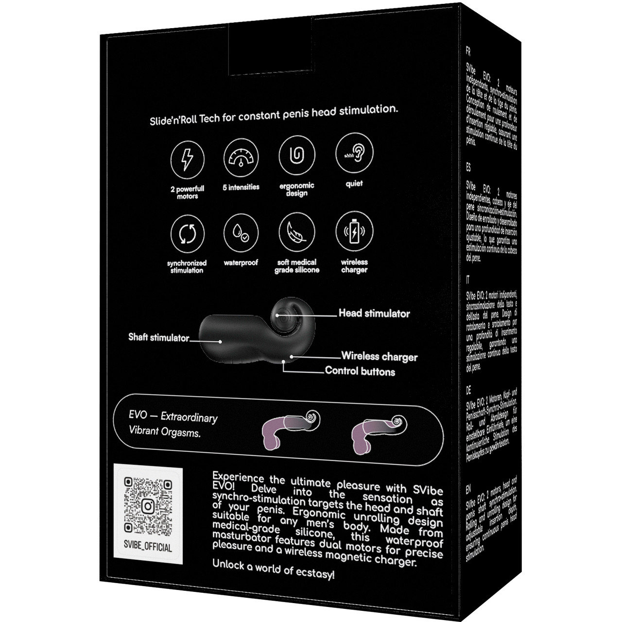 Snail Vibe Evo Vibrating Masturbator Black