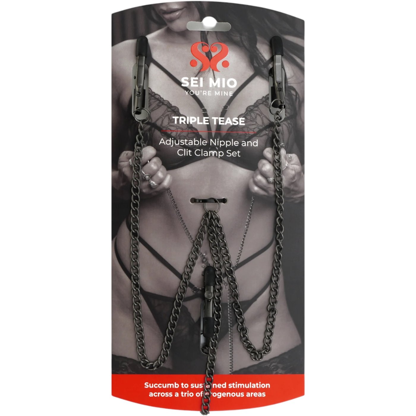 Sei Mio Triple Tease Adjustable Nipple Clamps and Clit Clamp