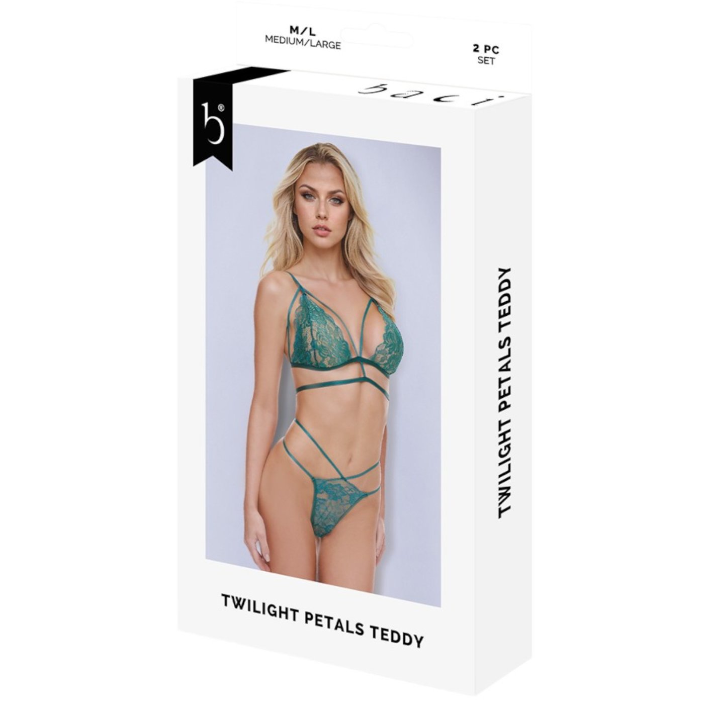 Baci Twilight Petals Green Lace Bra And Thong Set