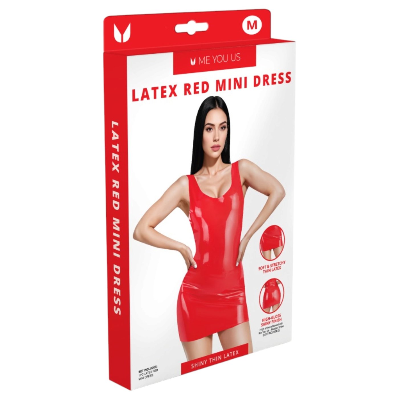 Me You Us Red Latex Mini Dress