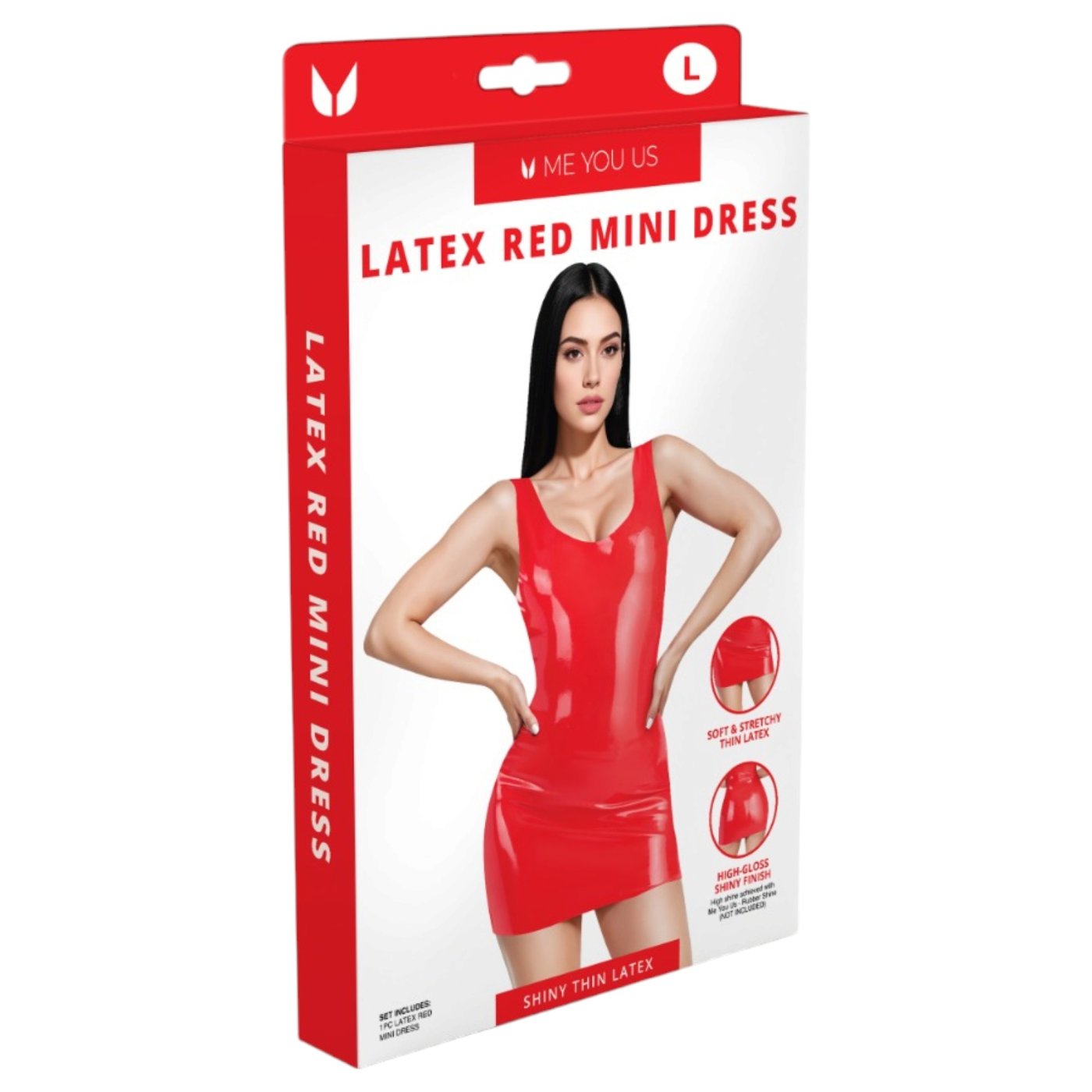 Me You Us Red Latex Mini Dress