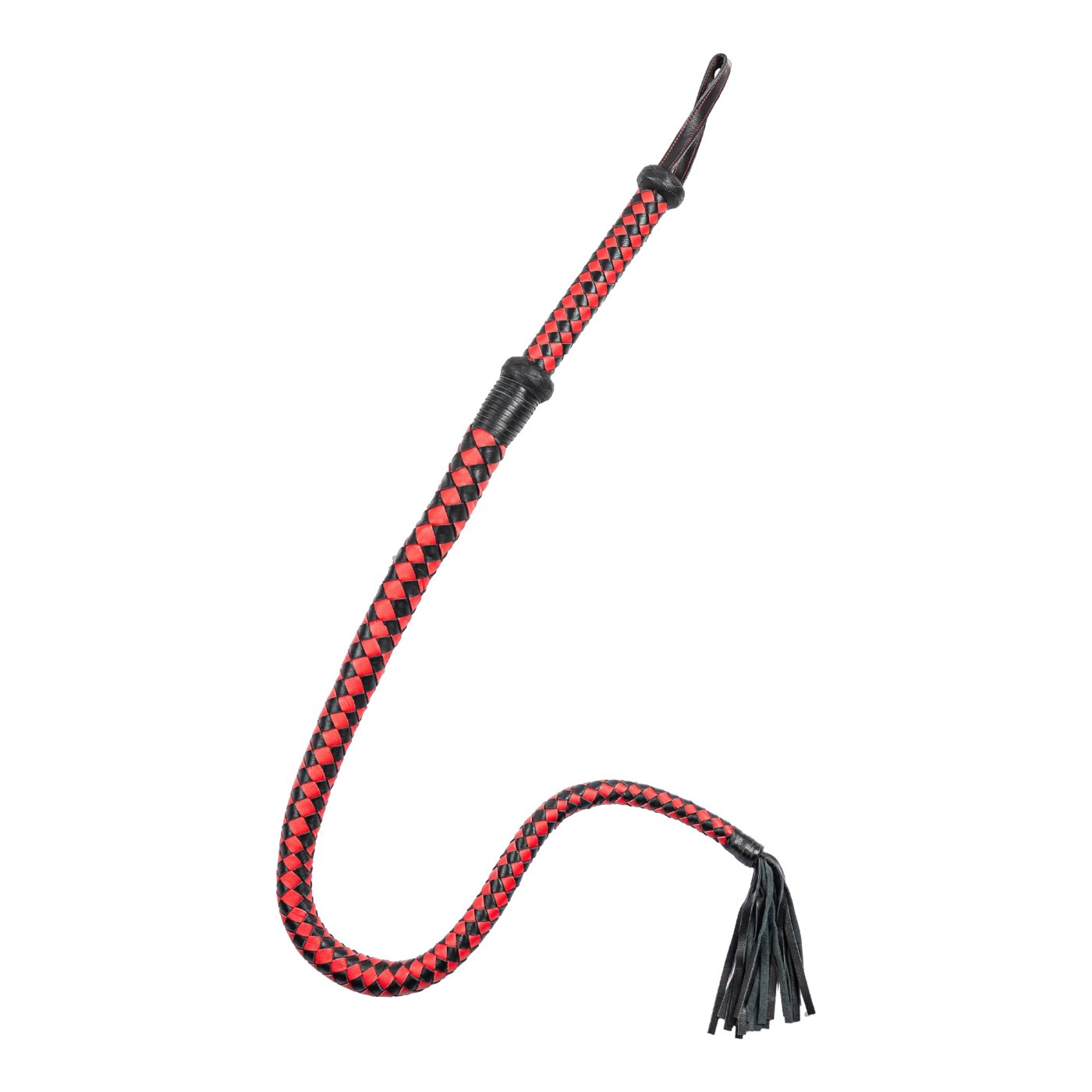 Rimba Firm Arabian Bull Whip for BDSM Play Red & Black